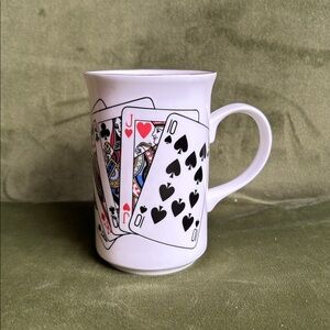 Vintage St George Fine Bone China Playing Card Mug - 3 oz